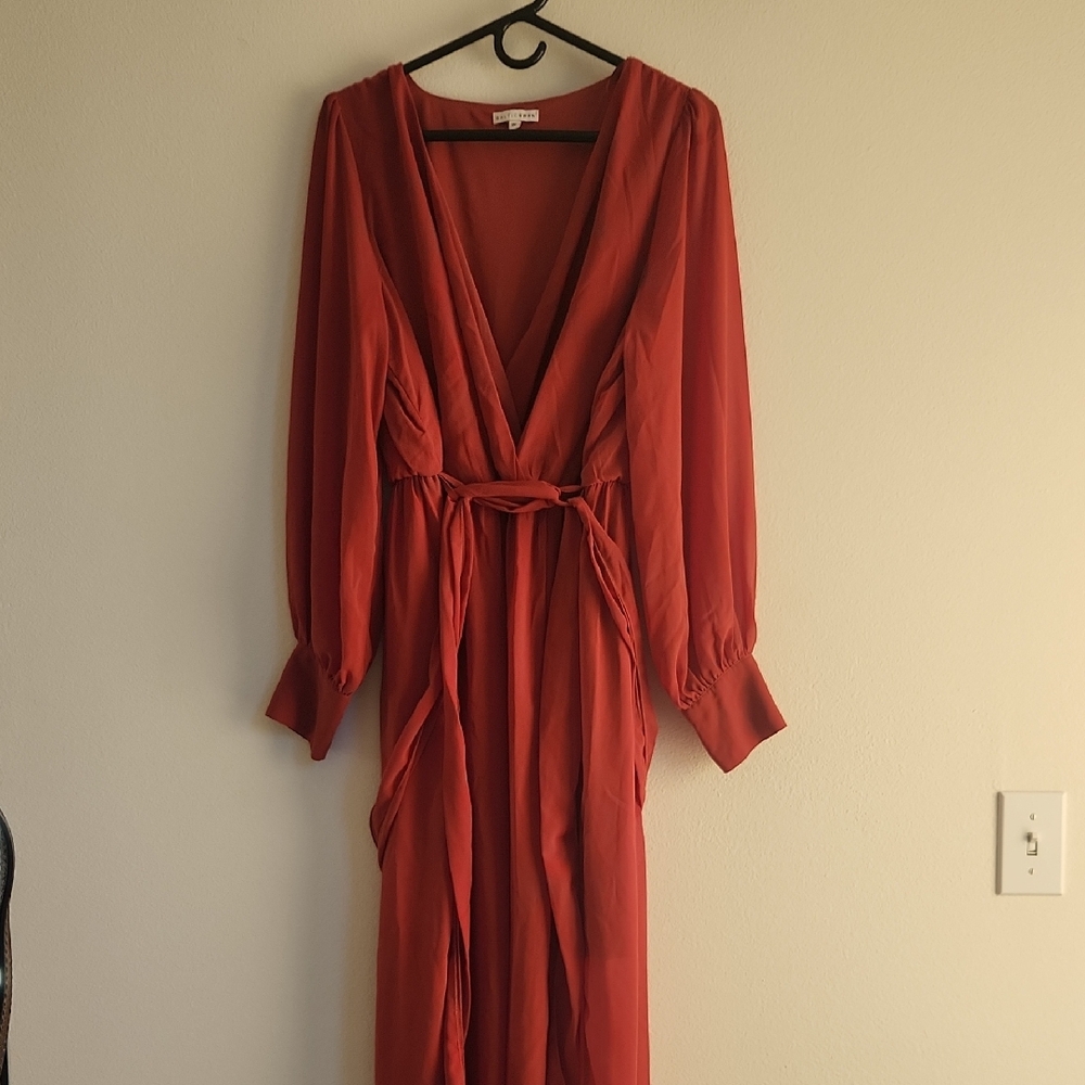 Baltic Born Deep Red Long Sleeve Dress